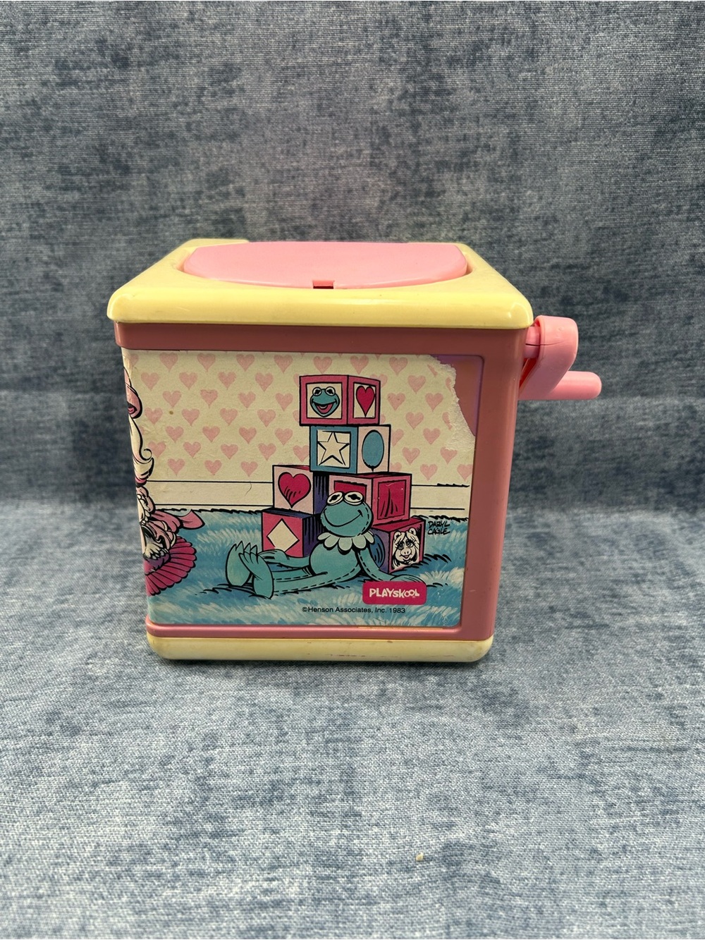 VTG playskool Henson jack in the box toy muppets babies 1983 miss piggy Kermit